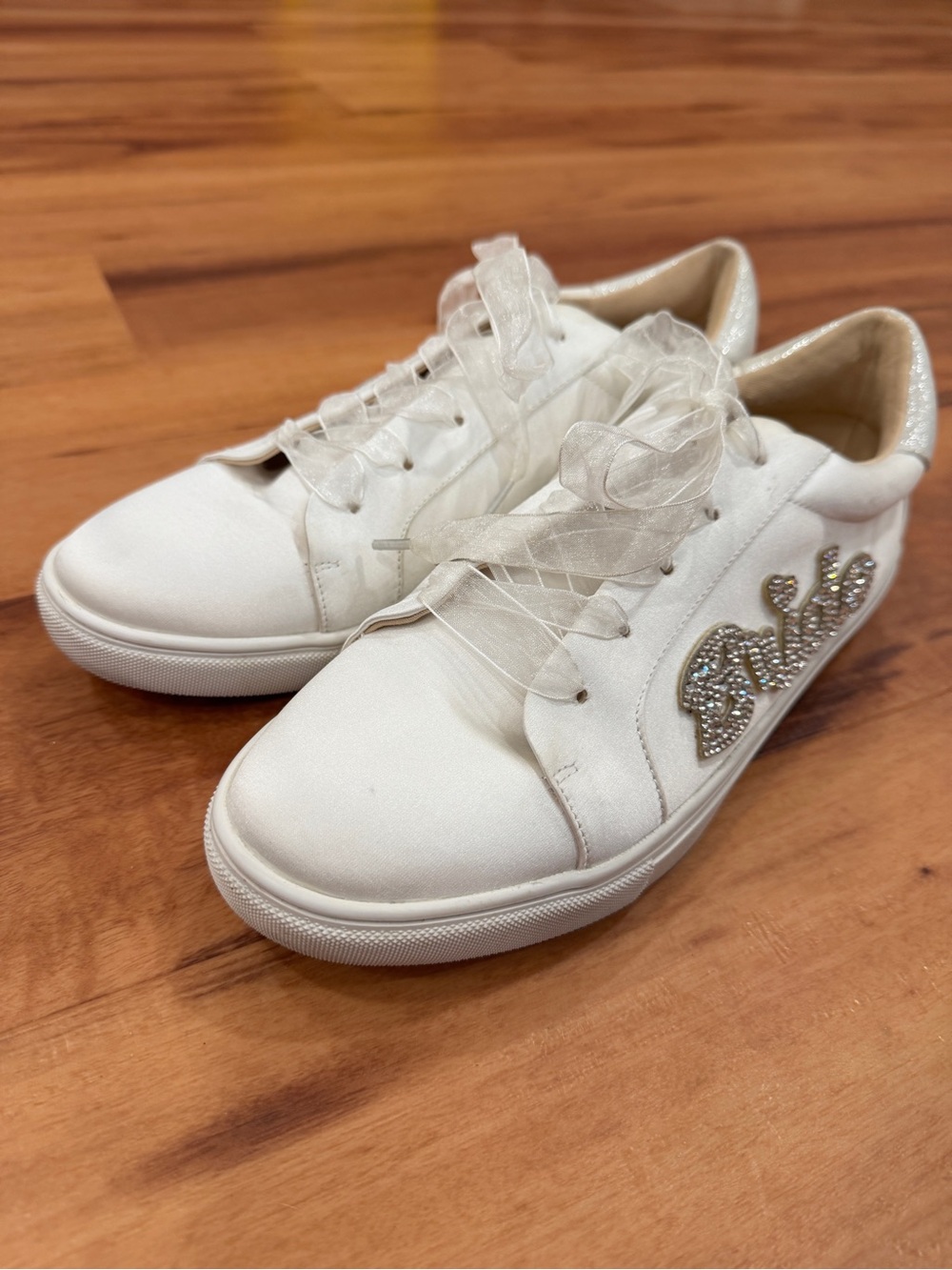 Betsey Johnson Rhinestone Jeweled Bride Sneakers size 8.5